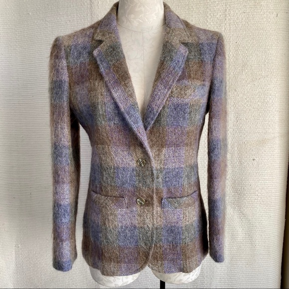Vintage Jackets & Blazers - Vintage 70s M Fall Mohair Plaid Blazer Jacket
